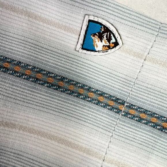 Kuhl Shirt Mens Large Bohemian Button Up Multicolor Striped Short Sleeve - Picture 7 of 12